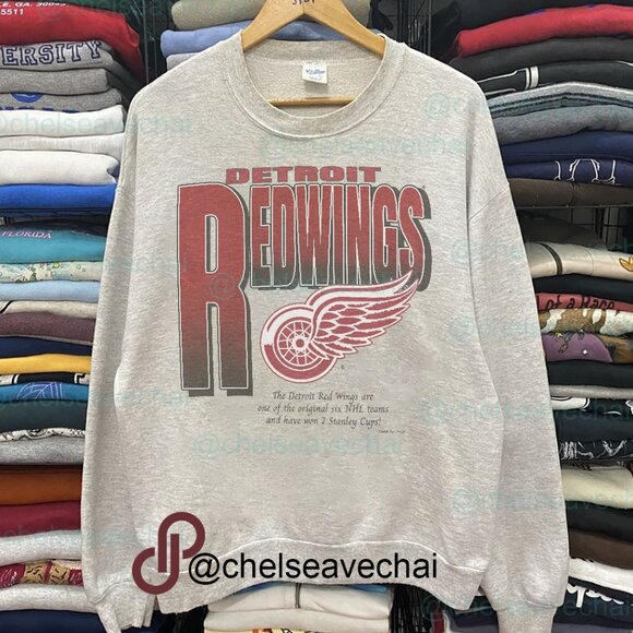 Vintage Detroit Red Wings Hockey Sweatshirt, 90s NHL Detroit Red Wings Shirt Tee - Picture 1 of 2